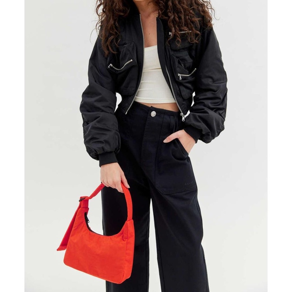 BAGGU Mini Nylon Shoulder Bag in Tomato